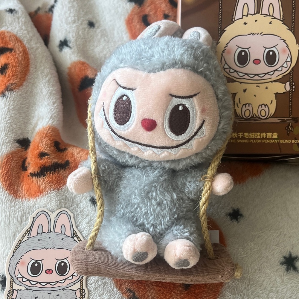 Gray Plush Pop Mart Timber Workshop Labubu